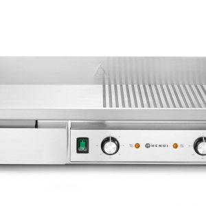 Grilovacia doska polovične vrúbkovaná, HENDI, Budget Line, 400V/4400W, 720x460x(H)241mm Kód: 154991