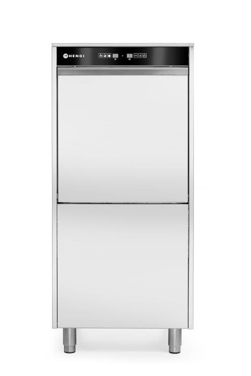 Umývačka riadu na tácky a hrnce 50x60 – elektronicky ovládaná, s dávkovačom čistiaceho prostriedku a odtokovým čerpadlom, HENDI, 400V/7100W, 595x777x(H)1335mm Kód: 236574