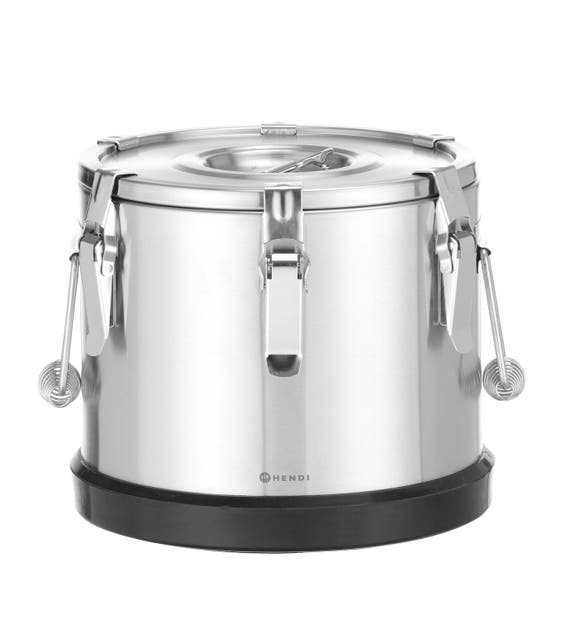 Nerezová termoska Kitchen Line na prepravu potravín, HENDI, Kitchen Line, 10L, Strieborná, ⌀300x(H)265mm Kód: 707470