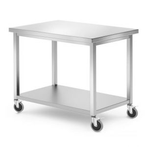 Mobilný stôl, s poličkou – skrutkový, HENDI, Kitchen Line, 1000x700x(H)850mm Kód: 815786