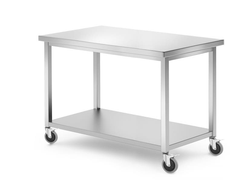 Pojazdný stôl s policou – skrutkovaný, HENDI, Kitchen Line, 1200x600x(H)850mm Kód: 815793